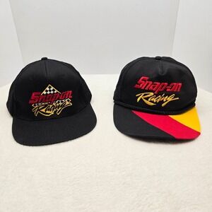 Snap On Racing Hat Lot Vintage Style Snapback Caps Black Red Rope